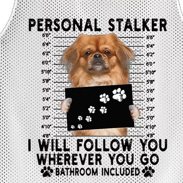 Personal Stalker I Will Follow You Pekingese Lover Gift Mesh Reversible Basketball Jersey Tank