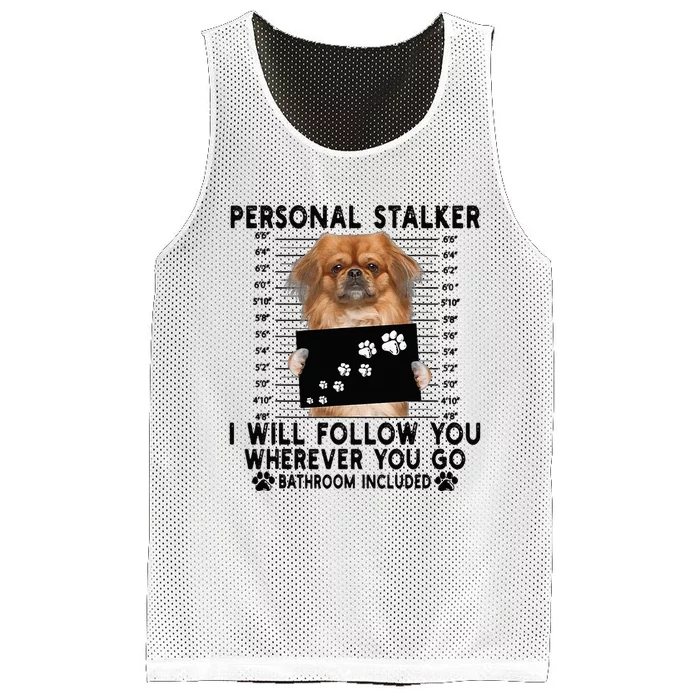 Personal Stalker I Will Follow You Pekingese Lover Gift Mesh Reversible Basketball Jersey Tank