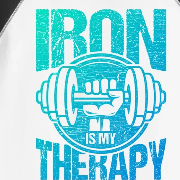 Powerlifting Strong Iron Is My Therapy Fitness Gym Gift Toddler Fine Jersey T-Shirt