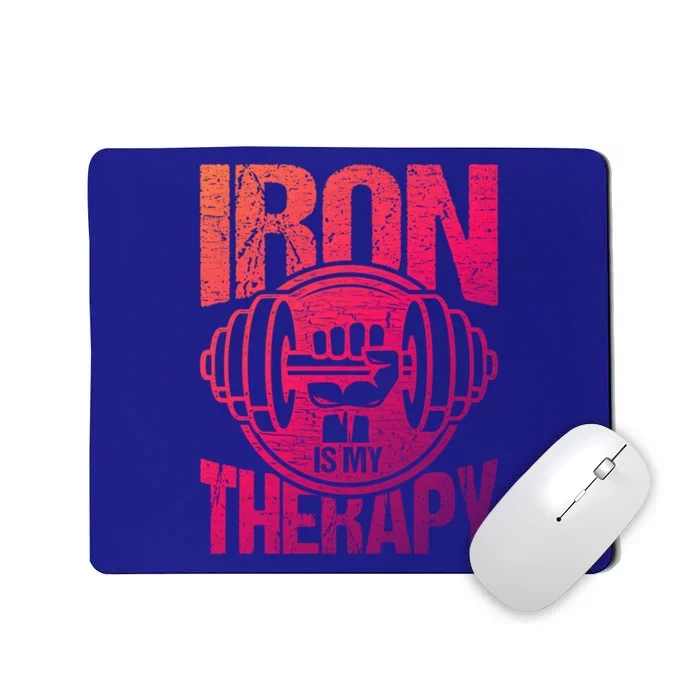 Powerlifting Strong Iron Is My Therapy Fitness Gym Gift Mousepad