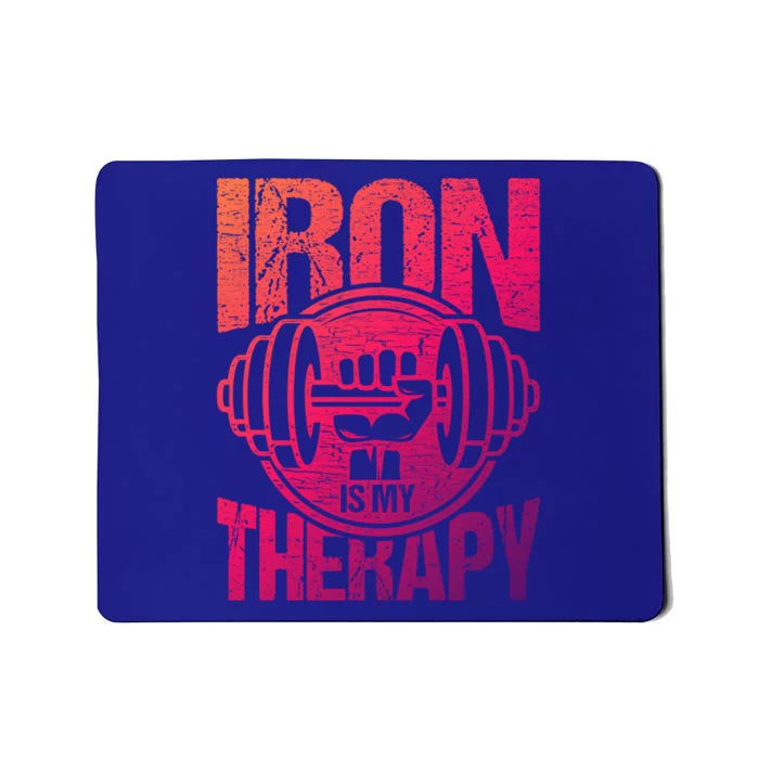 Powerlifting Strong Iron Is My Therapy Fitness Gym Gift Mousepad