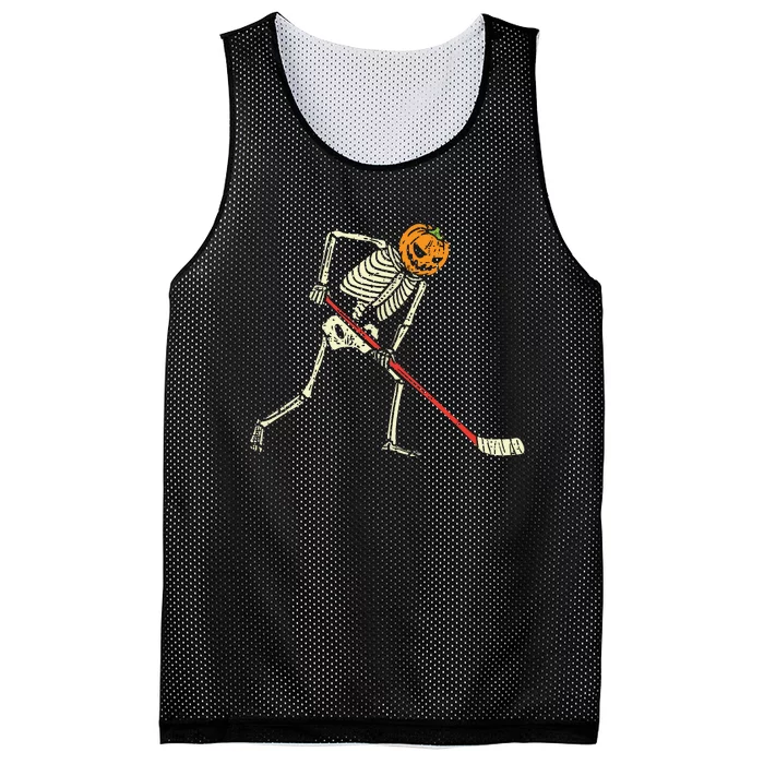 Pumpkin Skeleton Ice Hockey Funny Halloween Sports Player Mesh Reversible Basketball Jersey Tank