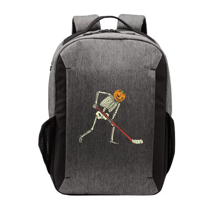 Pumpkin Skeleton Ice Hockey Funny Halloween Sports Player Vector Backpack