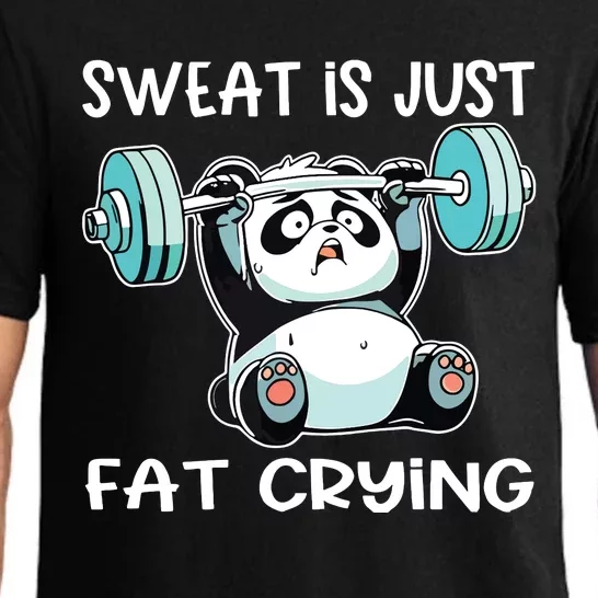 Panda Sweat Is Just Fat Crying Gym Pajama Set