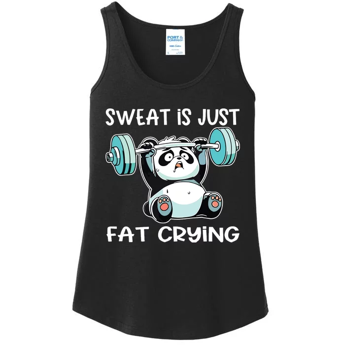 Panda Sweat Is Just Fat Crying Gym Ladies Essential Tank