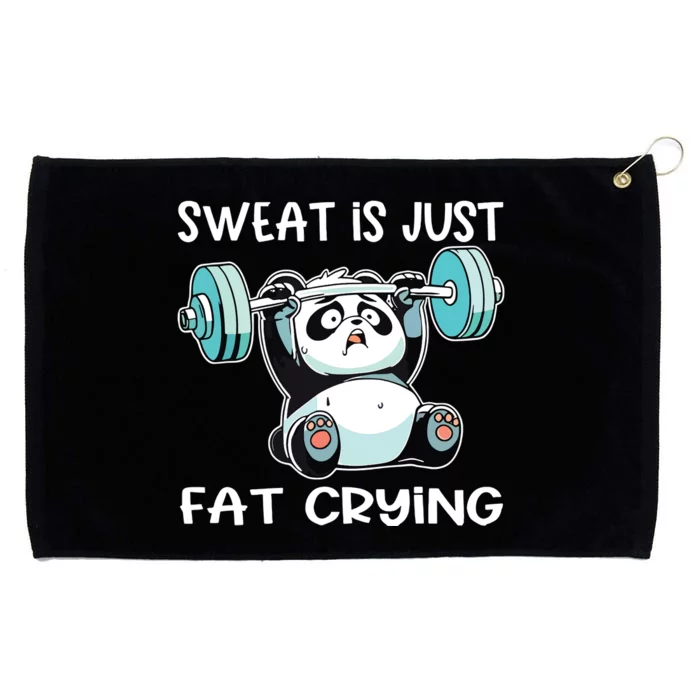 Panda Sweat Is Just Fat Crying Gym Grommeted Golf Towel