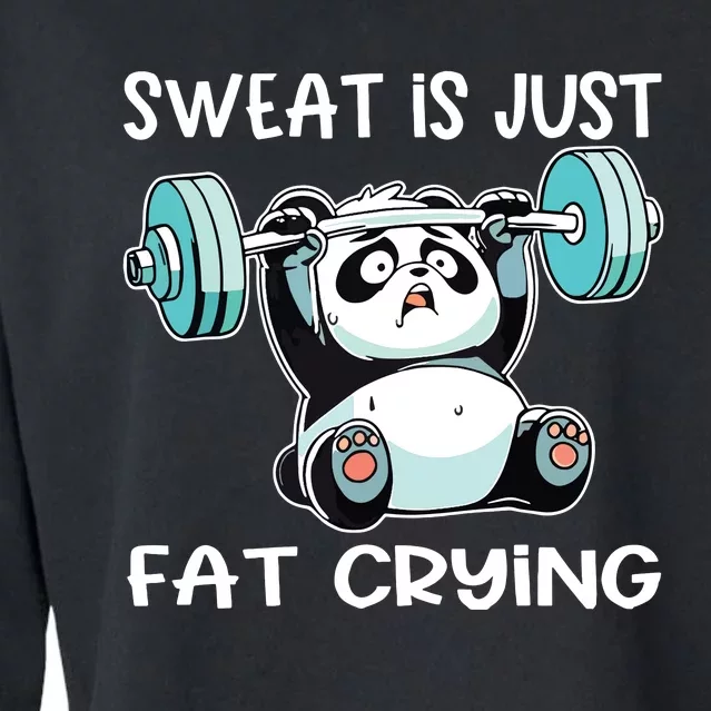 Panda Sweat Is Just Fat Crying Gym Cropped Pullover Crew