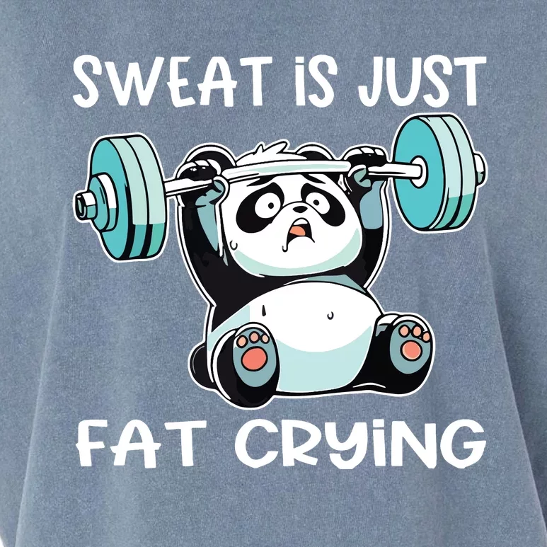 Panda Sweat Is Just Fat Crying Gym Garment-Dyed Women's Muscle Tee