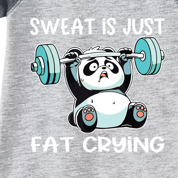 Panda Sweat Is Just Fat Crying Gym Infant Baby Jersey Bodysuit