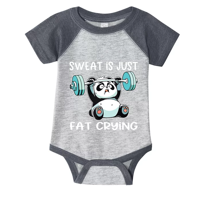 Panda Sweat Is Just Fat Crying Gym Infant Baby Jersey Bodysuit