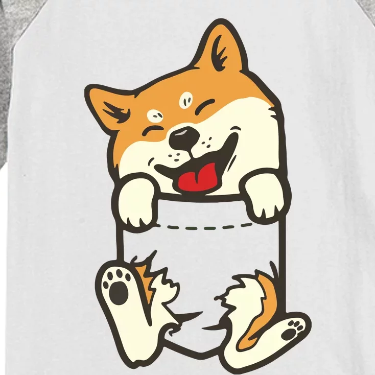 Pocket Shiba Inu Feet Cute Doge Akita Dog Lover Owner Gift Kids Colorblock Raglan Jersey