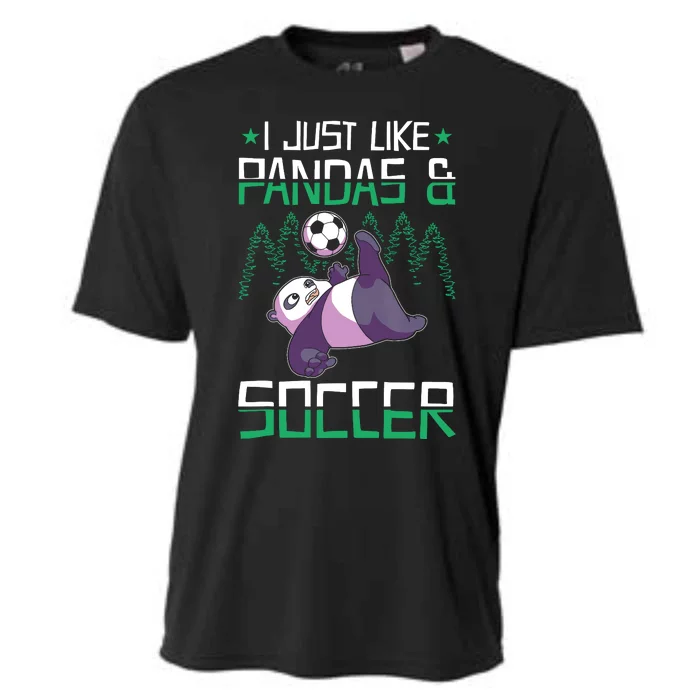 Panda Soccer I Just Love Pandas And Playing Soccer Cooling Performance Crew T-Shirt