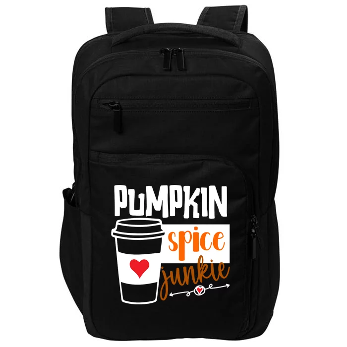 Pumpkin Spice Junkie Coffee Lover Heart Impact Tech Backpack