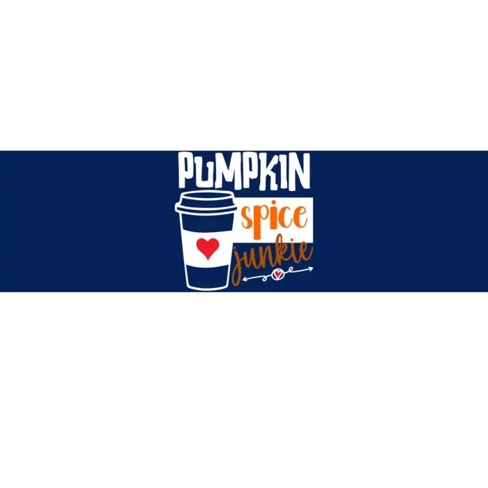 Pumpkin Spice Junkie Coffee Lover Heart Bumper Sticker