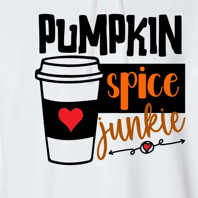 Pumpkin Spice Junkie Coffee Lover Heart Garment-Dyed Fleece Hoodie