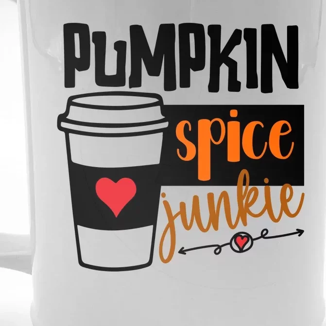 Pumpkin Spice Junkie Coffee Lover Heart Front & Back Beer Stein