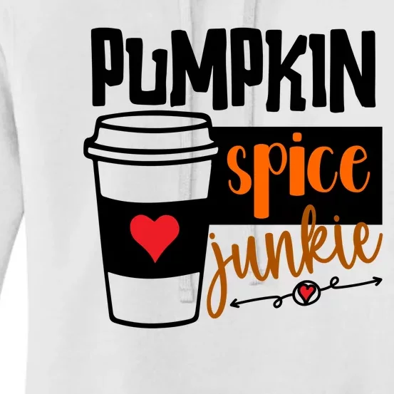 Pumpkin Spice Junkie Coffee Lover Heart Women's Pullover Hoodie