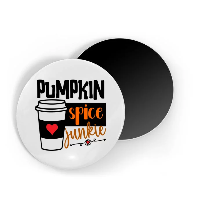 Pumpkin Spice Junkie Coffee Lover Heart Magnet