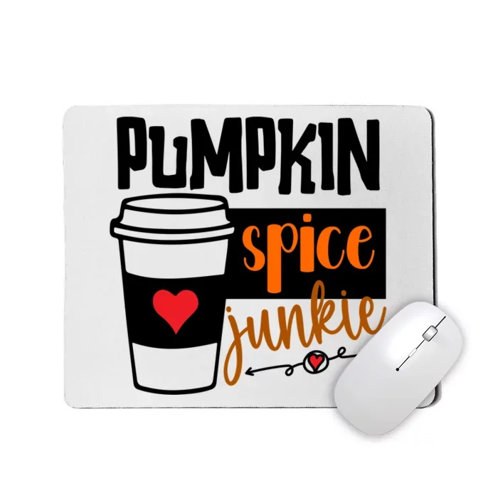 Pumpkin Spice Junkie Coffee Lover Heart Mousepad