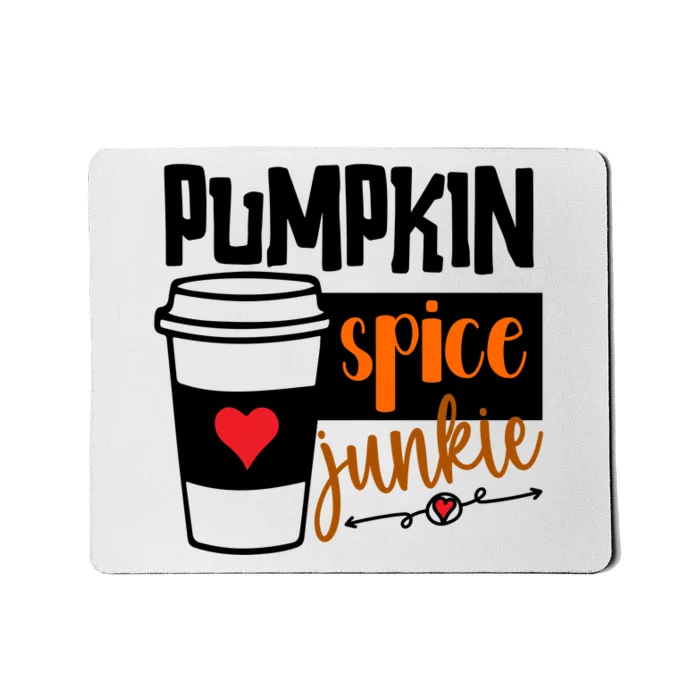 Pumpkin Spice Junkie Coffee Lover Heart Mousepad