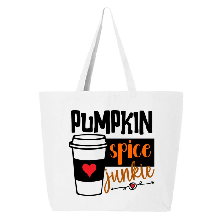 Pumpkin Spice Junkie Coffee Lover Heart 25L Jumbo Tote