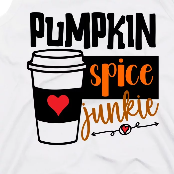 Pumpkin Spice Junkie Coffee Lover Heart Tank Top