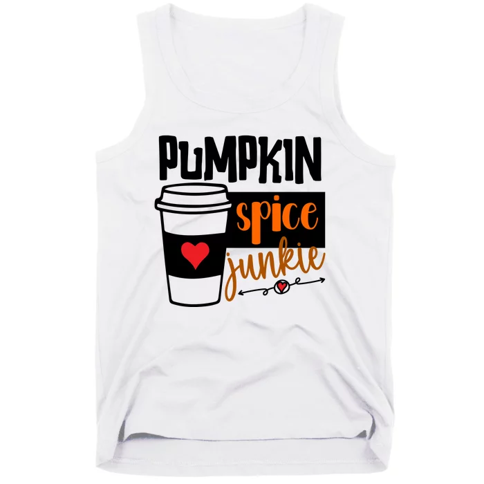 Pumpkin Spice Junkie Coffee Lover Heart Tank Top