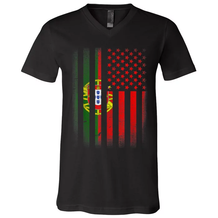 Portugal Soccer Jersey Portuguese American Flag Football Men Women V-Neck T-Shirt