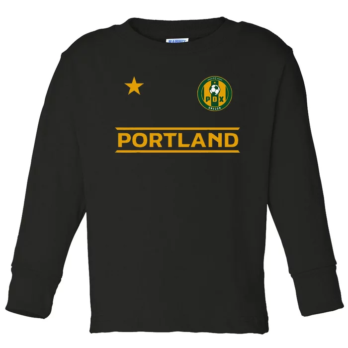 Portland Soccer Jersey Mini Badge ORIGINAL Toddler Long Sleeve Shirt