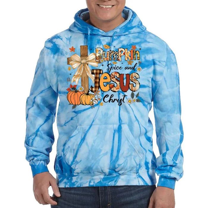 Pumpkin Spice Jesus Christ Funny Fall Thanksgiving Christian Tie Dye Hoodie