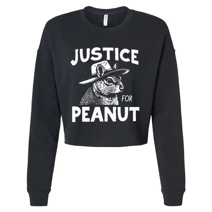 Peanut Squirrel Justice For Peanut Cropped Pullover Crew