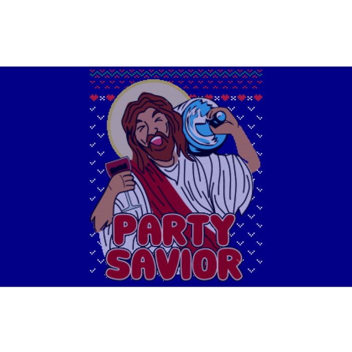 Party Savior Jesus Christ Santa Beer Ugly Christmas Sweater Great Gift Bumper Sticker