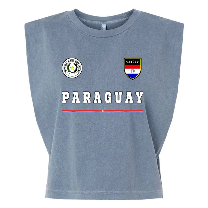 Paraguay Sportsoccer Jersey Flag Football Garment-Dyed Women's Muscle Tee