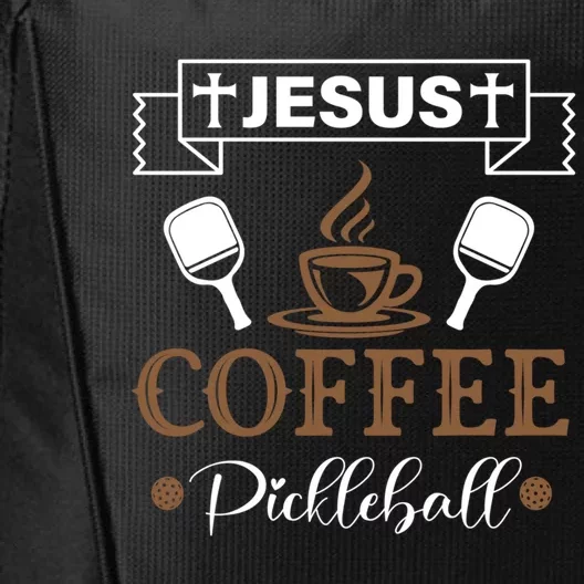 Pickleball Sports Jesus Coffee Pickleball Gift City Backpack