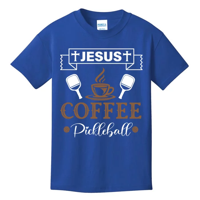 Pickleball Sports Jesus Coffee Pickleball Gift Kids T-Shirt