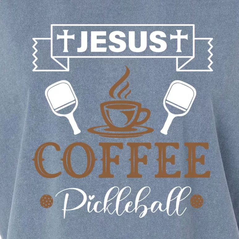 Pickleball Sports Jesus Coffee Pickleball Gift Garment-Dyed Women's Muscle Tee