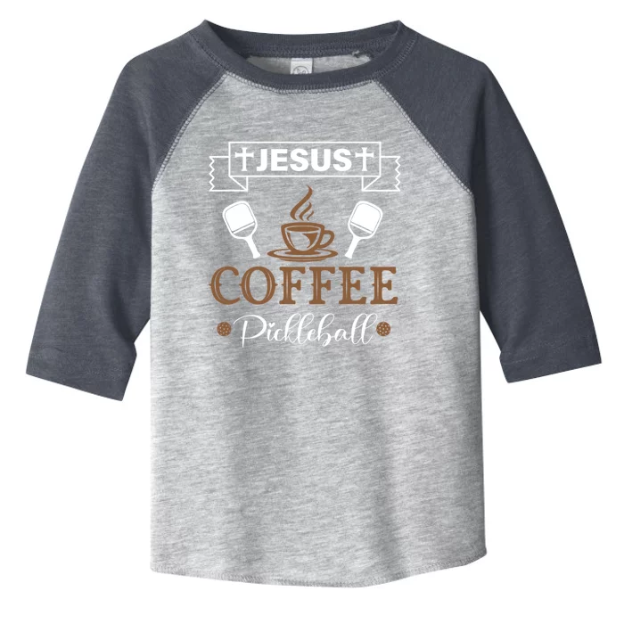 Pickleball Sports Jesus Coffee Pickleball Gift Toddler Fine Jersey T-Shirt