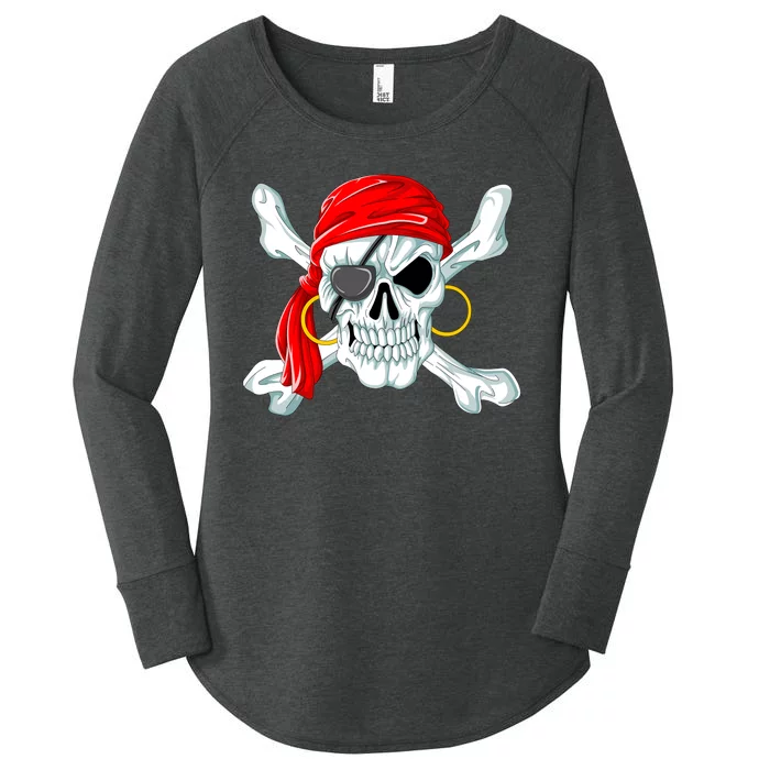 Pirate Skull Jolly And Roger Women's Perfect Tri Tunic Long Sleeve Shirt