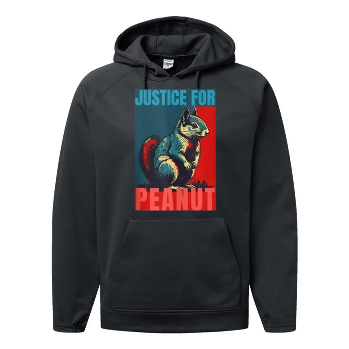 Peanut Squirrel Justice For Peanut Squirrel Performance Fleece Hoodie