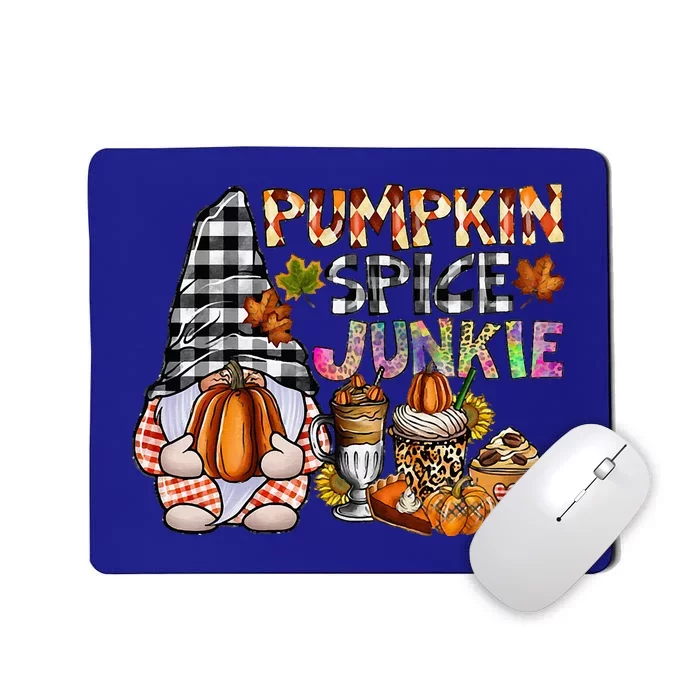 Pumpkin Spice Junkie Autumn Gnome Fall Thanksgiving Lover Mousepad