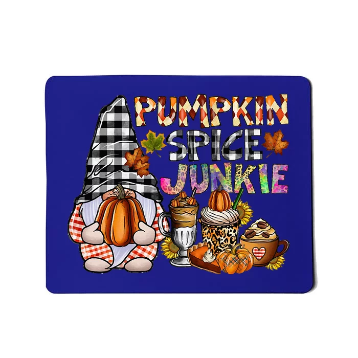 Pumpkin Spice Junkie Autumn Gnome Fall Thanksgiving Lover Mousepad