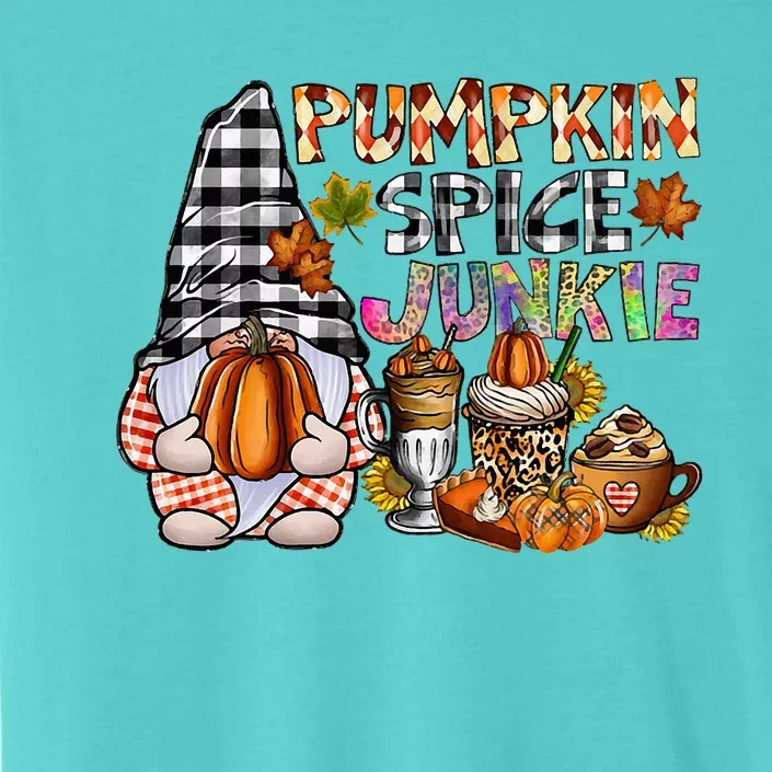 Pumpkin Spice Junkie Autumn Gnome Fall Thanksgiving Lover ChromaSoft Performance T-Shirt