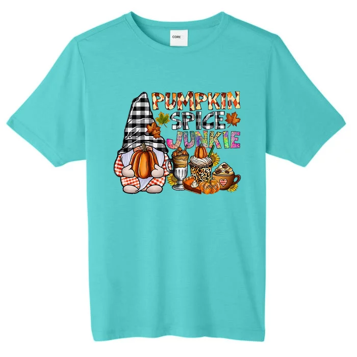 Pumpkin Spice Junkie Autumn Gnome Fall Thanksgiving Lover ChromaSoft Performance T-Shirt