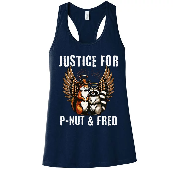 Pnut Squirrel Justice For Racoon Fred Justice For Peanut Women's Racerback Tank