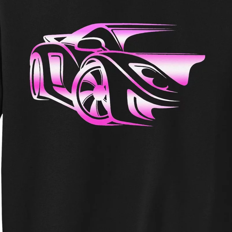 Pink Stylized JDM Drifting Car Design Sweatshirt