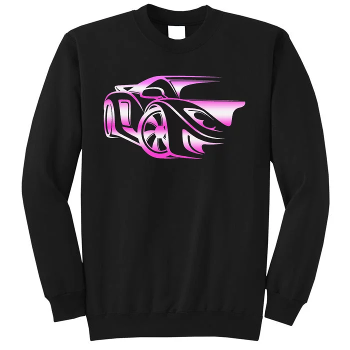 Pink Stylized JDM Drifting Car Design Sweatshirt