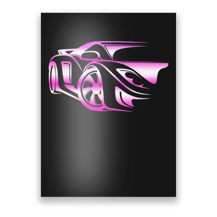 Pink Stylized JDM Drifting Car Design Poster