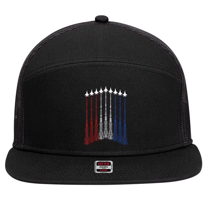 Patriotic Shirts Jet 4th Of July Usa 7 Panel Mesh Trucker Snapback Hat