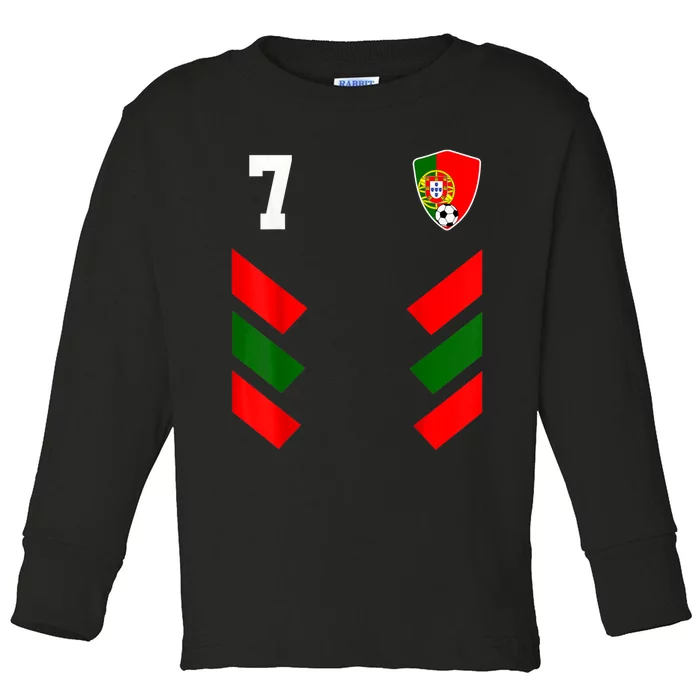 Portugal Soccer Jersey Portuguese Football Shirt Flag Toddler Long Sleeve Shirt