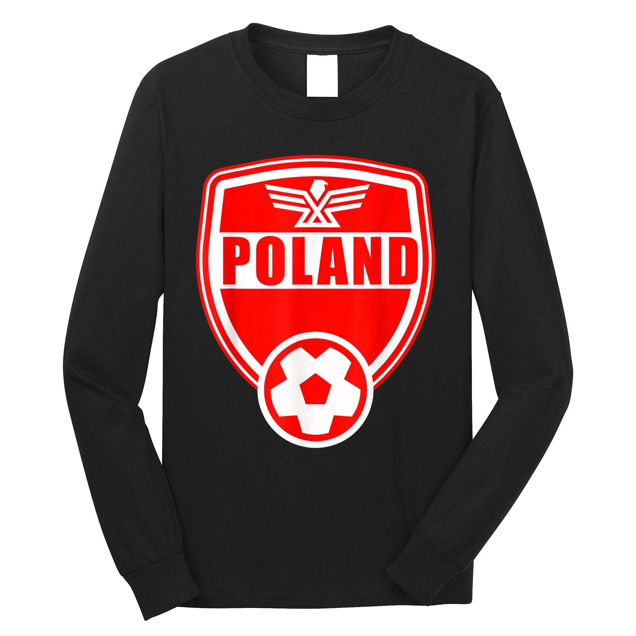 Poland Soccer Jersey Gift Poland Football Fans Long Sleeve Shirt